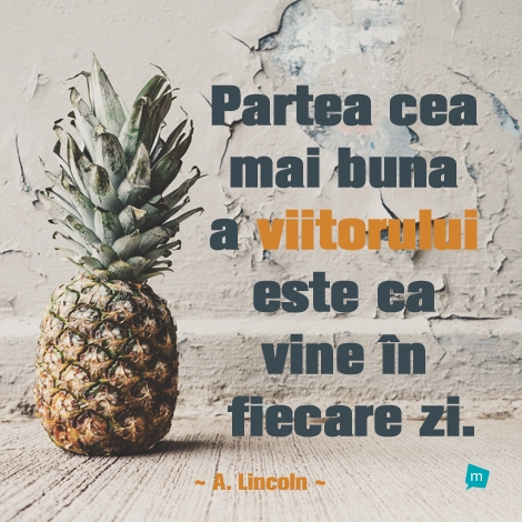 Partea cea mai bună a viitorului este ca vine în fiecare zi.