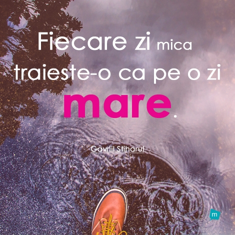 Fiecare zi mica traieste-o ca pe o zi mare.