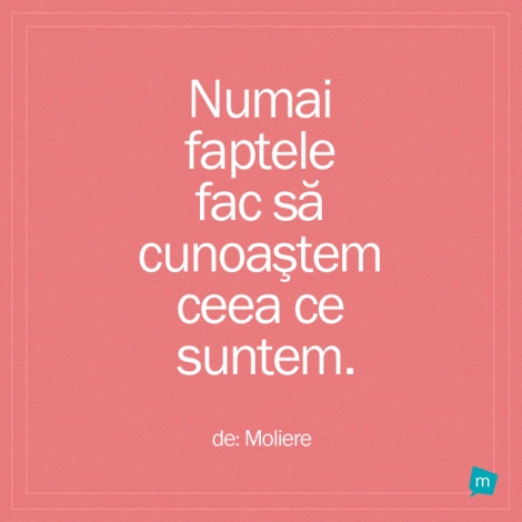 Numai faptele fac sa cunoastem ceea ce suntem.