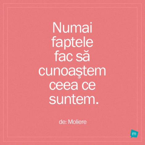 Numai faptele fac sa cunoastem ceea ce suntem.