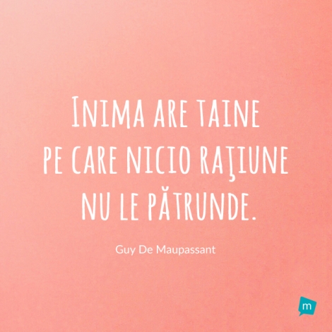Inima are taine pe care nicio rațiune nu le pătrunde.