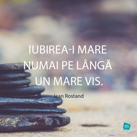 Iubirea-i mare numai pe langa un mare vis.