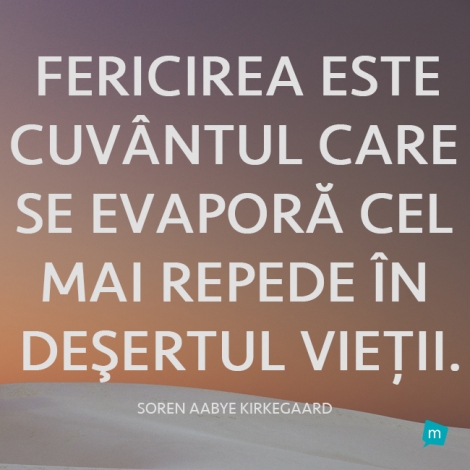 Fericirea este cuvantul care se evapora cel mai repede in desertul...